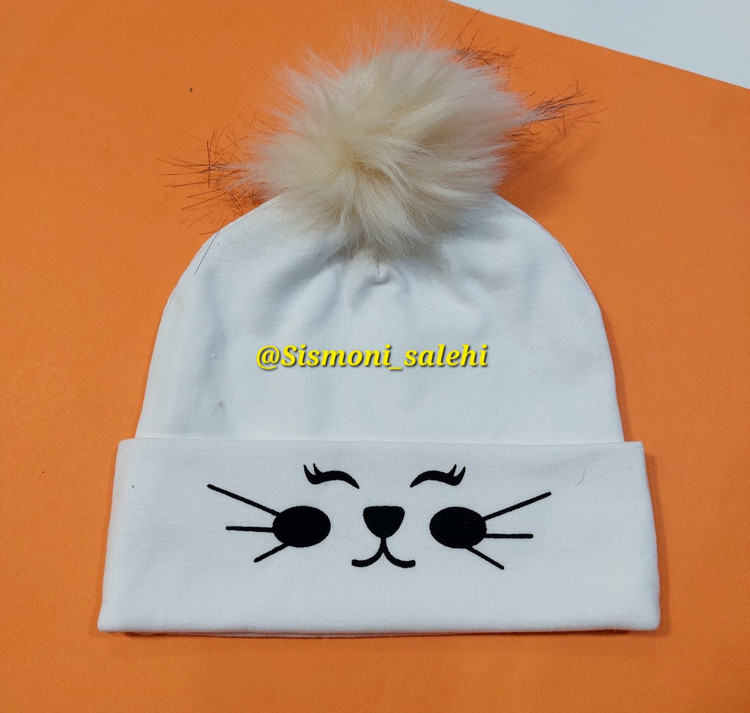 کلاه پوم دار پنبه بچگانه