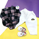 ست بادی و شلوار کتان سفید بچگانه