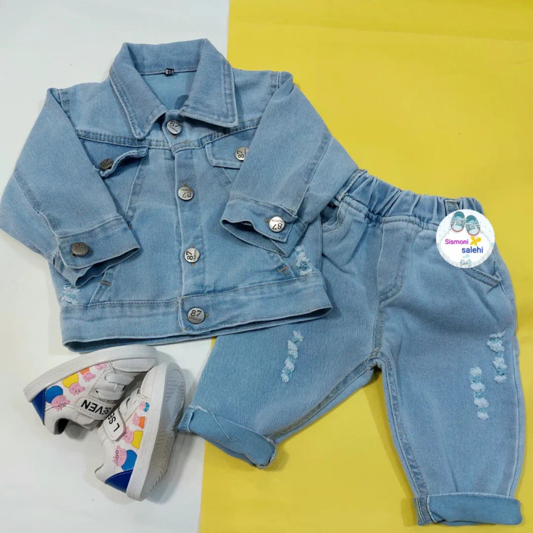 کت و شلوار جین زاپدار بچگانه