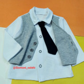 بلوز کروات سفید بچگانه