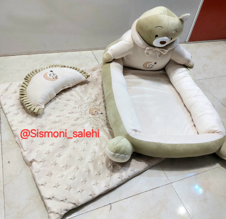 سرویس خواب تشکدار مخمل نوزادی