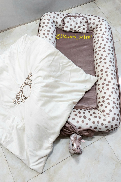 سرویس خواب گاردار ۳ تکه مخمل طرح زرافه