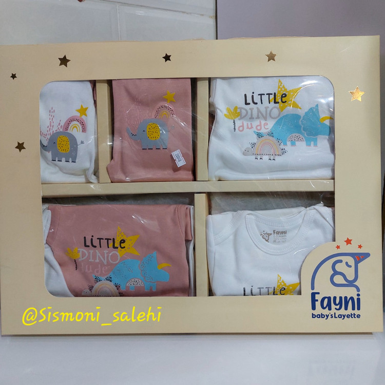 سرویس 19 تکه لباس نوزاد نخ پنبه فاینی