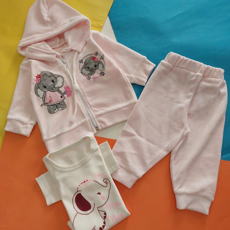 ارسال فوری ۳ تکه مخمل بچگانه