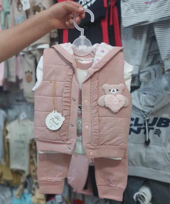 خرید ست ۳ تکه دخترانه پافردار ارزانتر از همه جا