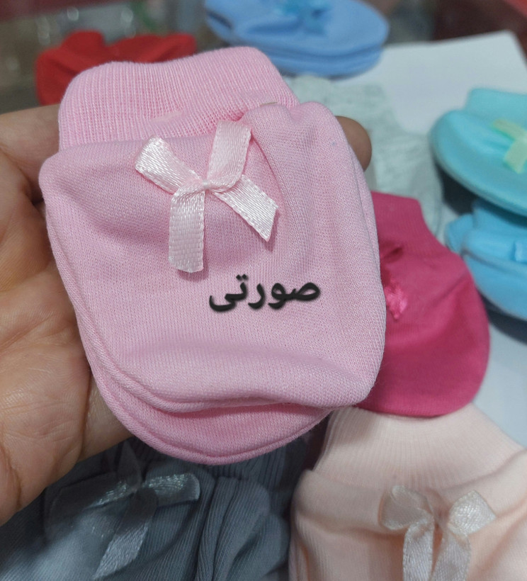 دستکش نوزادی پاپیون دار