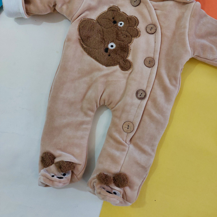 کاپشن سرهمی گرم و ضخیم مخمل کلاهدار و جورابدار