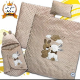 سرویس خواب 4 تکه دو رو مخمل درجه یک از برند آلیس طرح 2 خرگوش